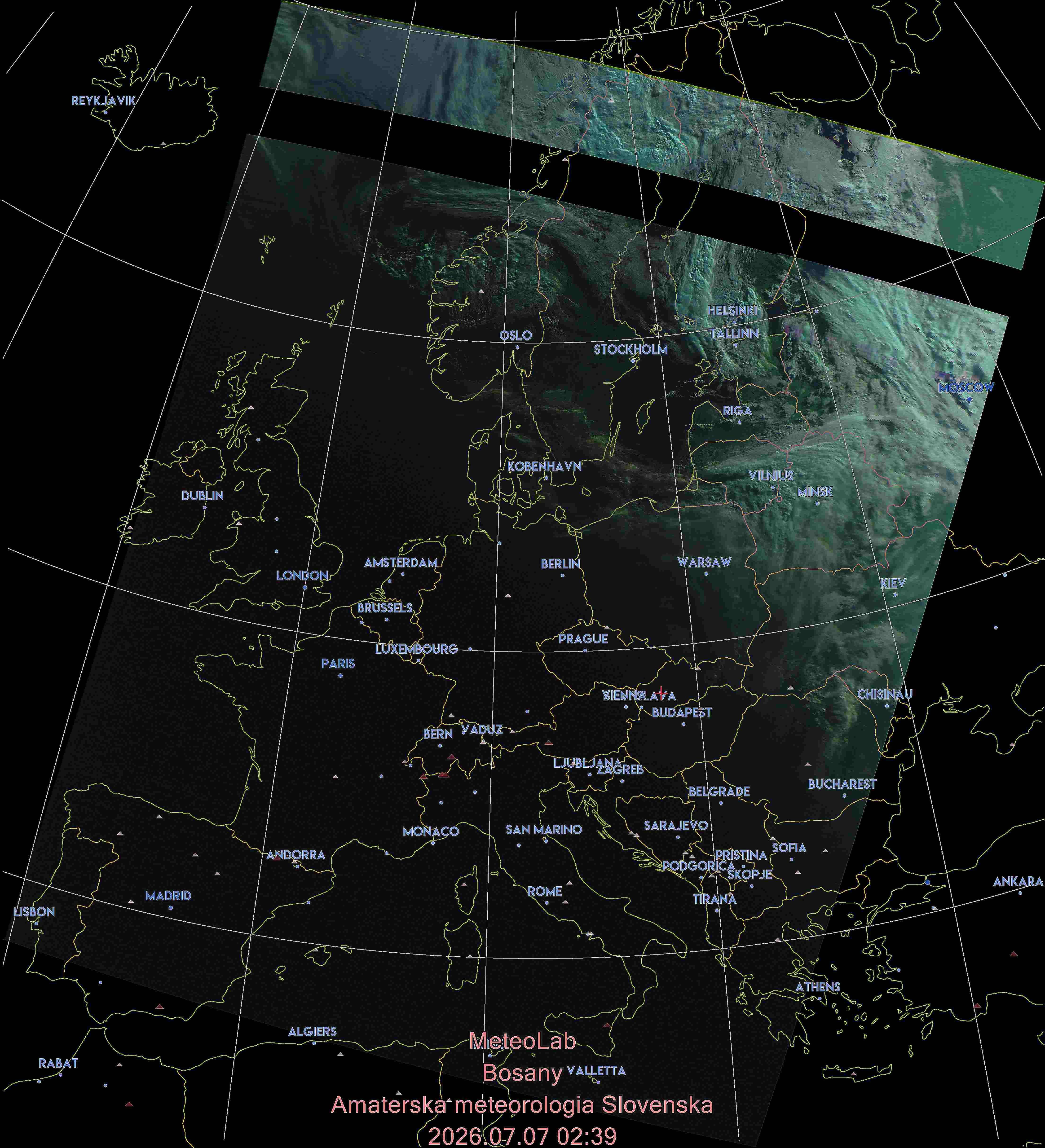 Satelitná snímka Meteor 13